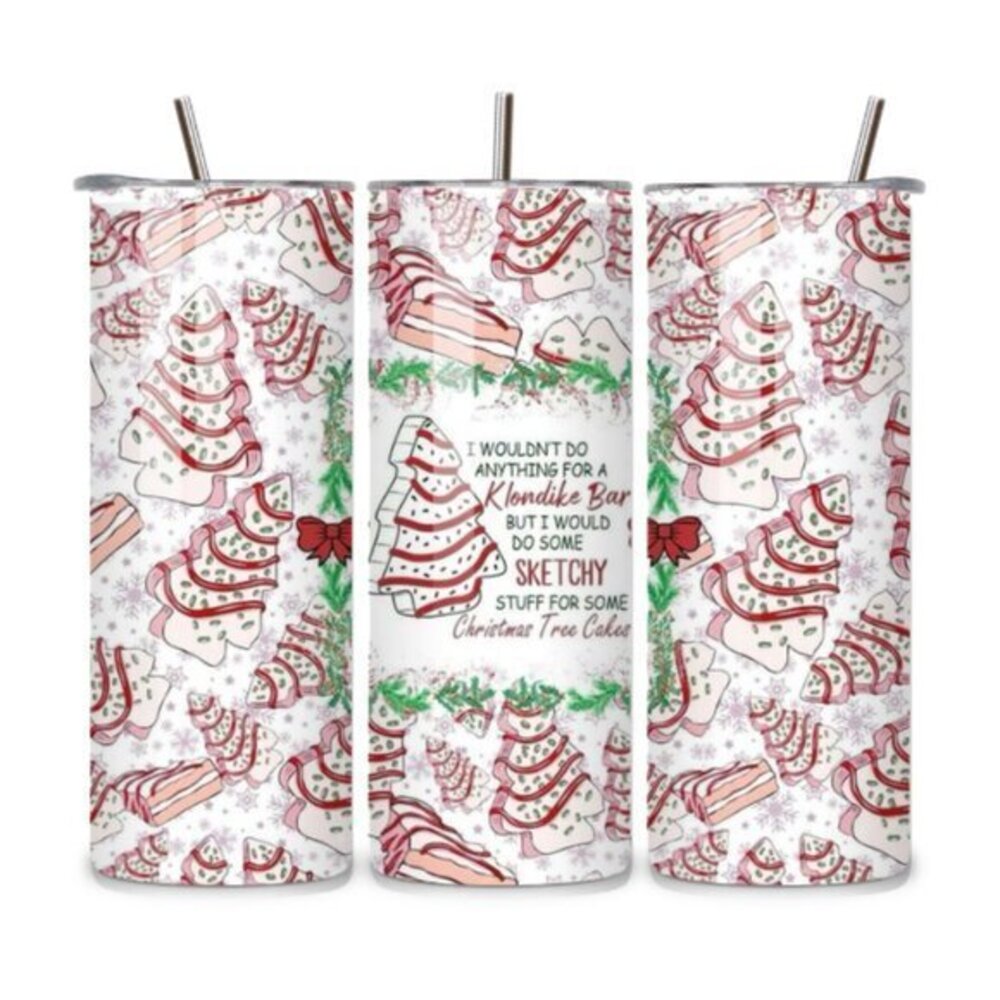 Christmas Tree Cake 20oz Stainless Steel Tumbler